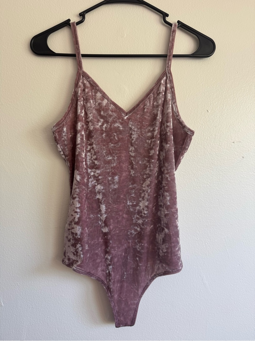 Me to We Dusty Rose Crushed Velvet Bodysuit